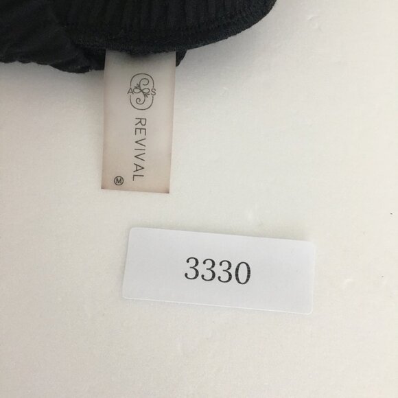 AS REVIVAL Mini Skirt Pull On Elastic Band Waist Womens Medium Black Made in USA - Picture 9 of 9